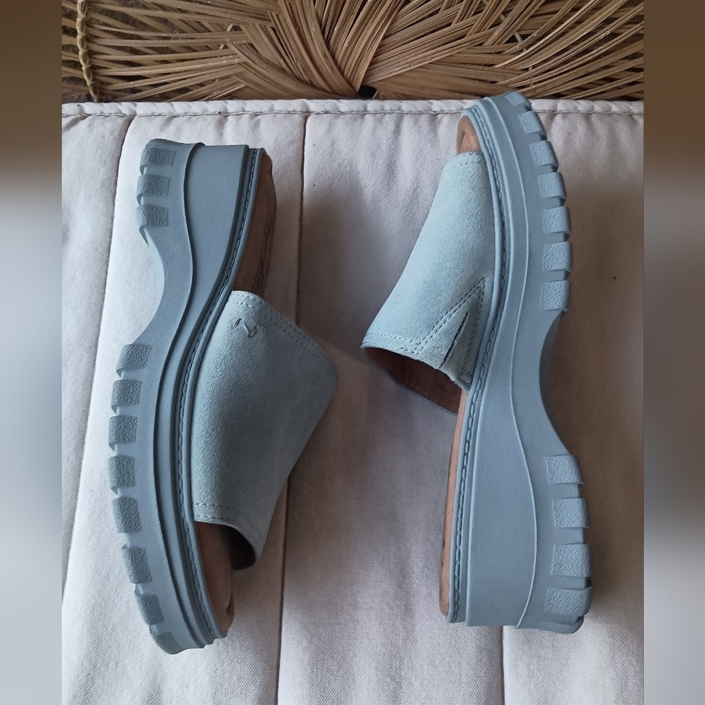 Zodiac Baby Blue Suede Leather Slides_10 - Picture 5 of 6